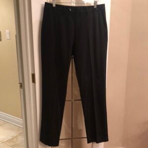 Candulio Men's Black Wool-blend Dress Pants